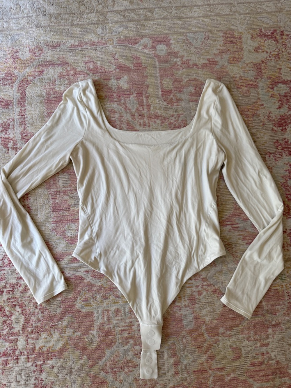 lululemon athletica Long Sleeve Scoop Neck Bodysuit - Ivory/Cream